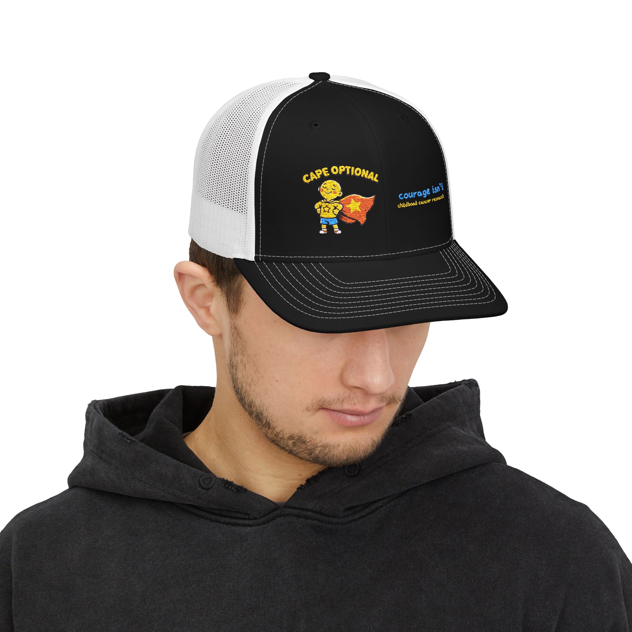 Cape Optional — Kids Cancer Awareness Trucker Hat
