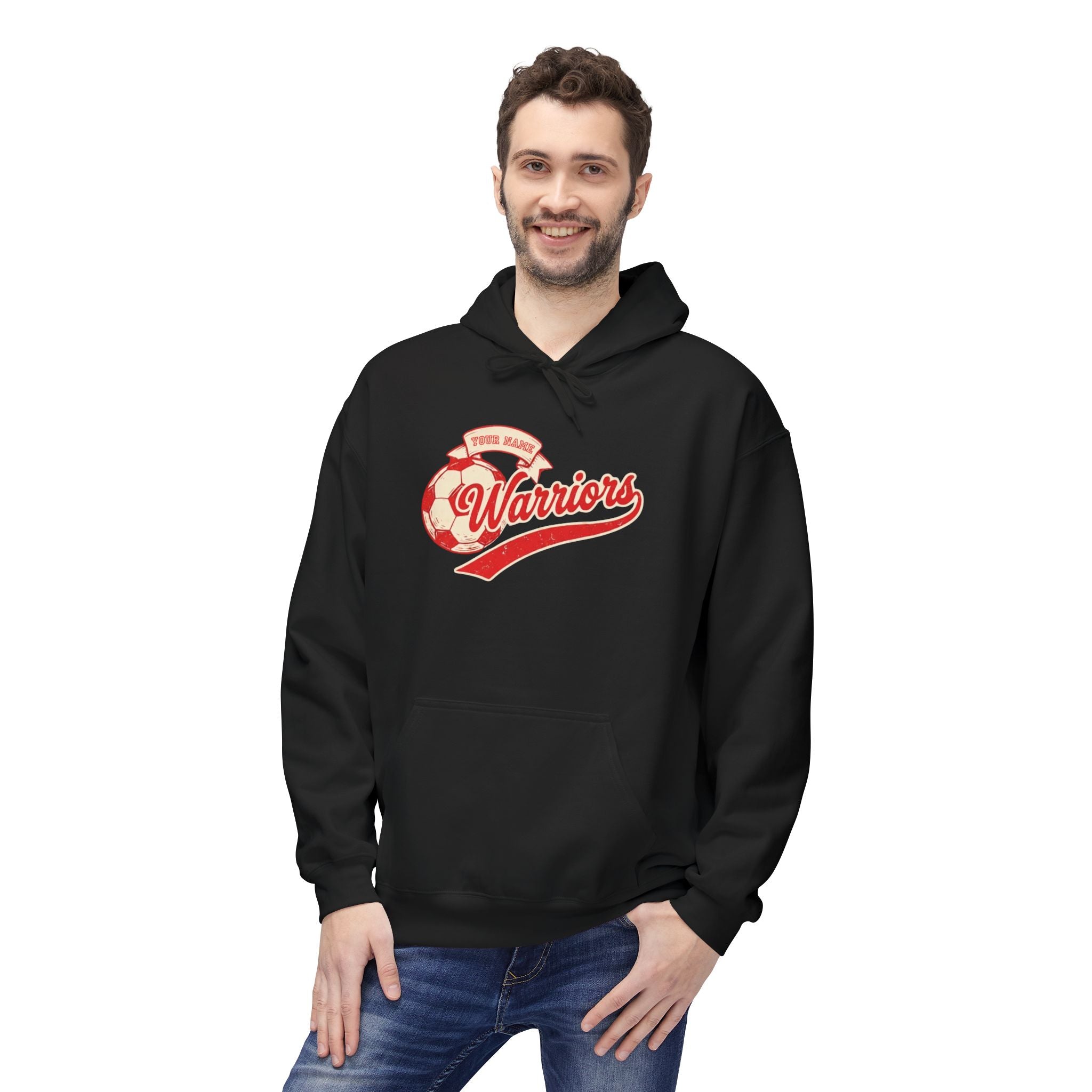 Adult Soccer Ball Banner Hoodie (Free Customization!)