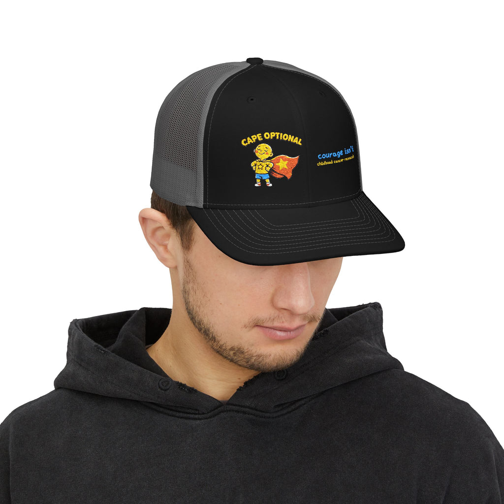 Cape Optional — Kids Cancer Awareness Trucker Hat