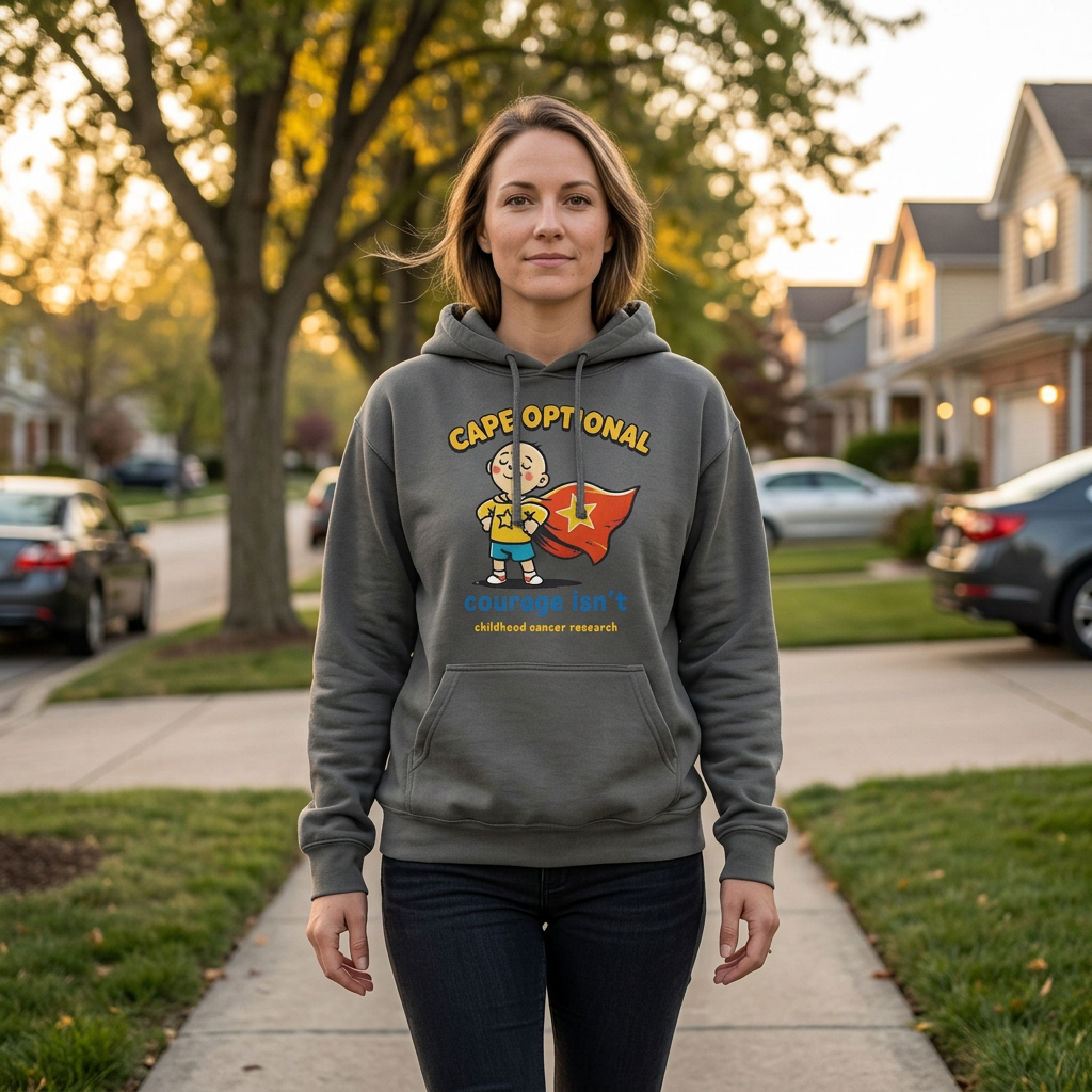 Cape Optional — Kids Cancer Awareness Hoodie